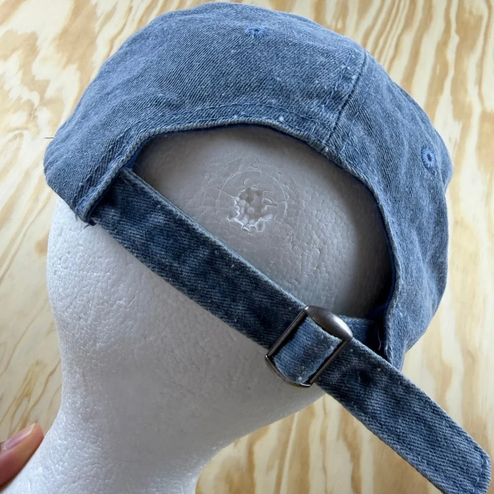 Disney Dumbo Embroidered Washed Blue Denim Adjustable Dad Hat Baseball Cap